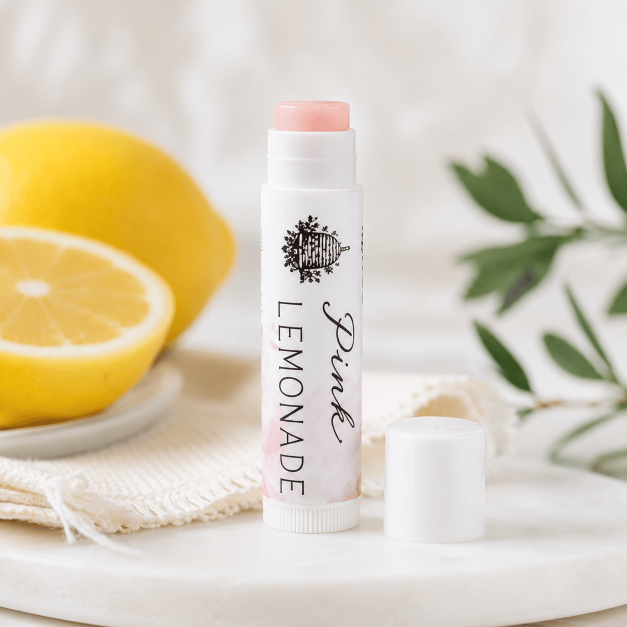 BeeLovelyBotanicals Cosmetics Pink Lemonade Beeswax Lip Balm