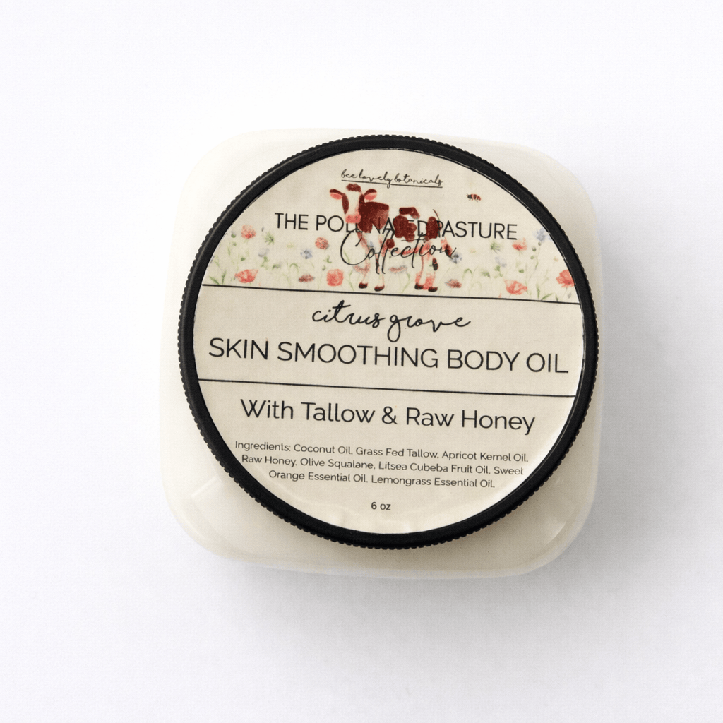 BeeLovelyBotanicals Lotion & Moisturizer Pollinated Pasture Citrus Grove Skin Smoothing Oil with Tallow