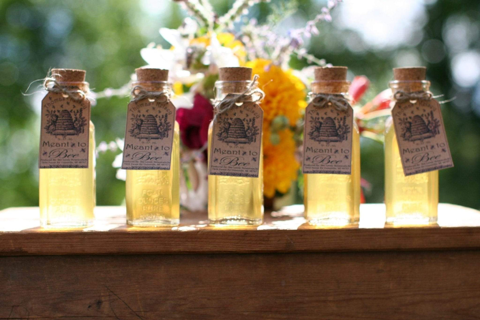 BeeLovelyBotanicals Michigan Wildflower Honey Wedding Favors