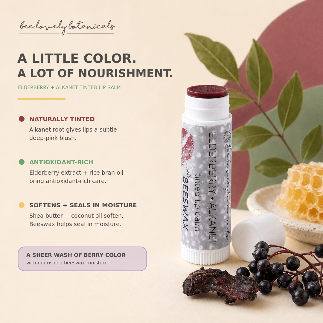BeeLovelyBotanicals Elderberry and Alkanet Beeswax Lip Balm