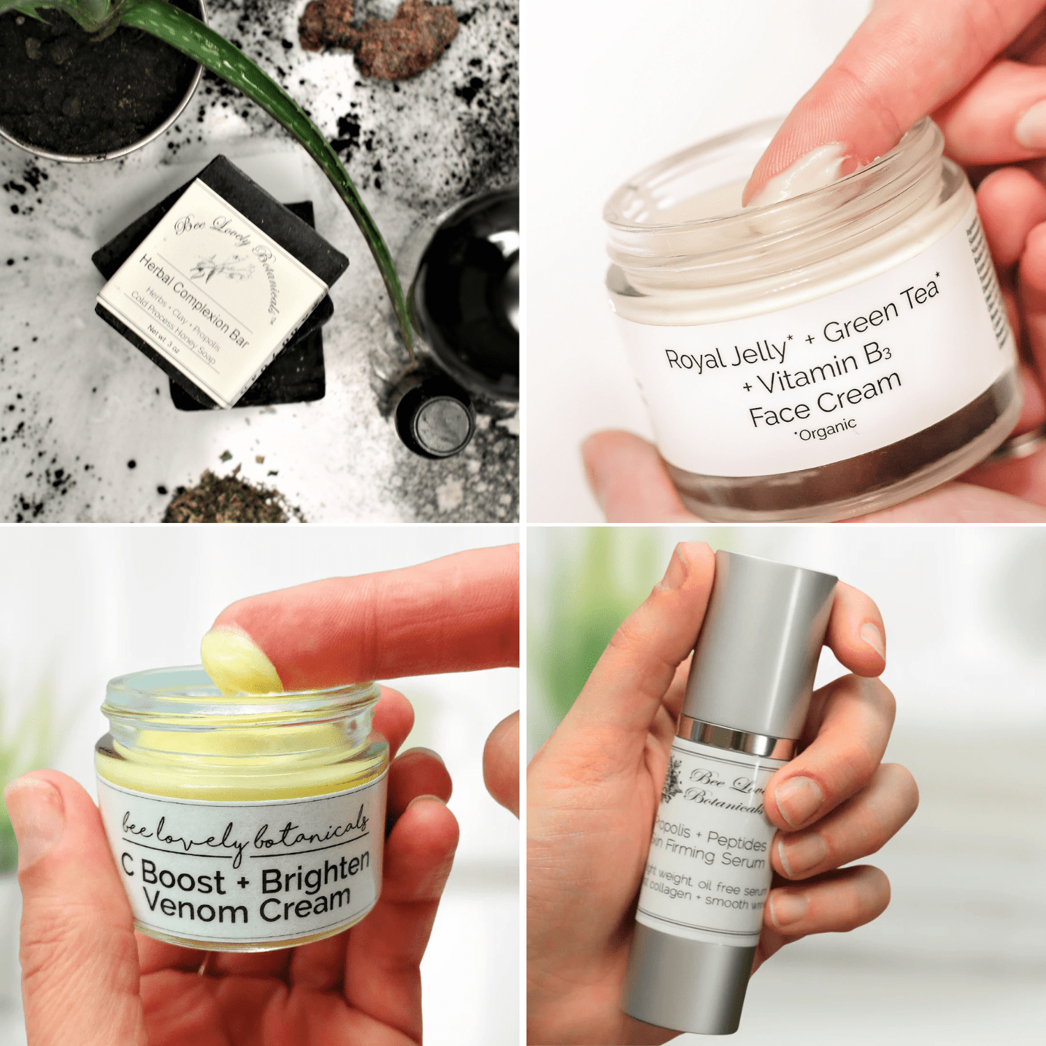 BeeLovelyBotanicals Complete Face Care Kit Face Cream, Venom Cream, Propolis Serum, Herbal Complexion Set