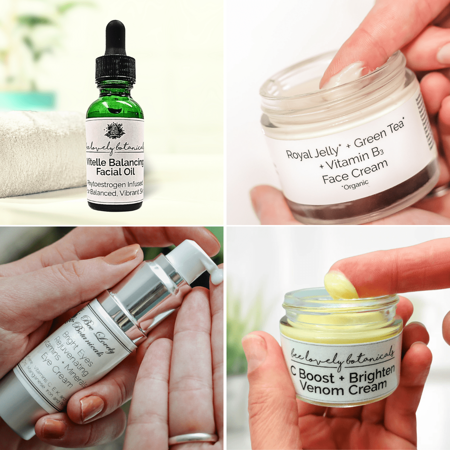 BeeLovelyBotanicals Facial Oil, Face Cream, Eye Cream, Venom Cream