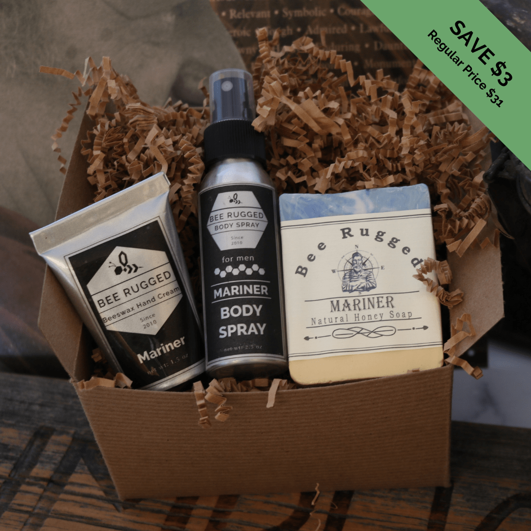 BeeLovelyBotanicals Bath & Body Gift Sets Gift Box for Men, Husband, and Boyfriend