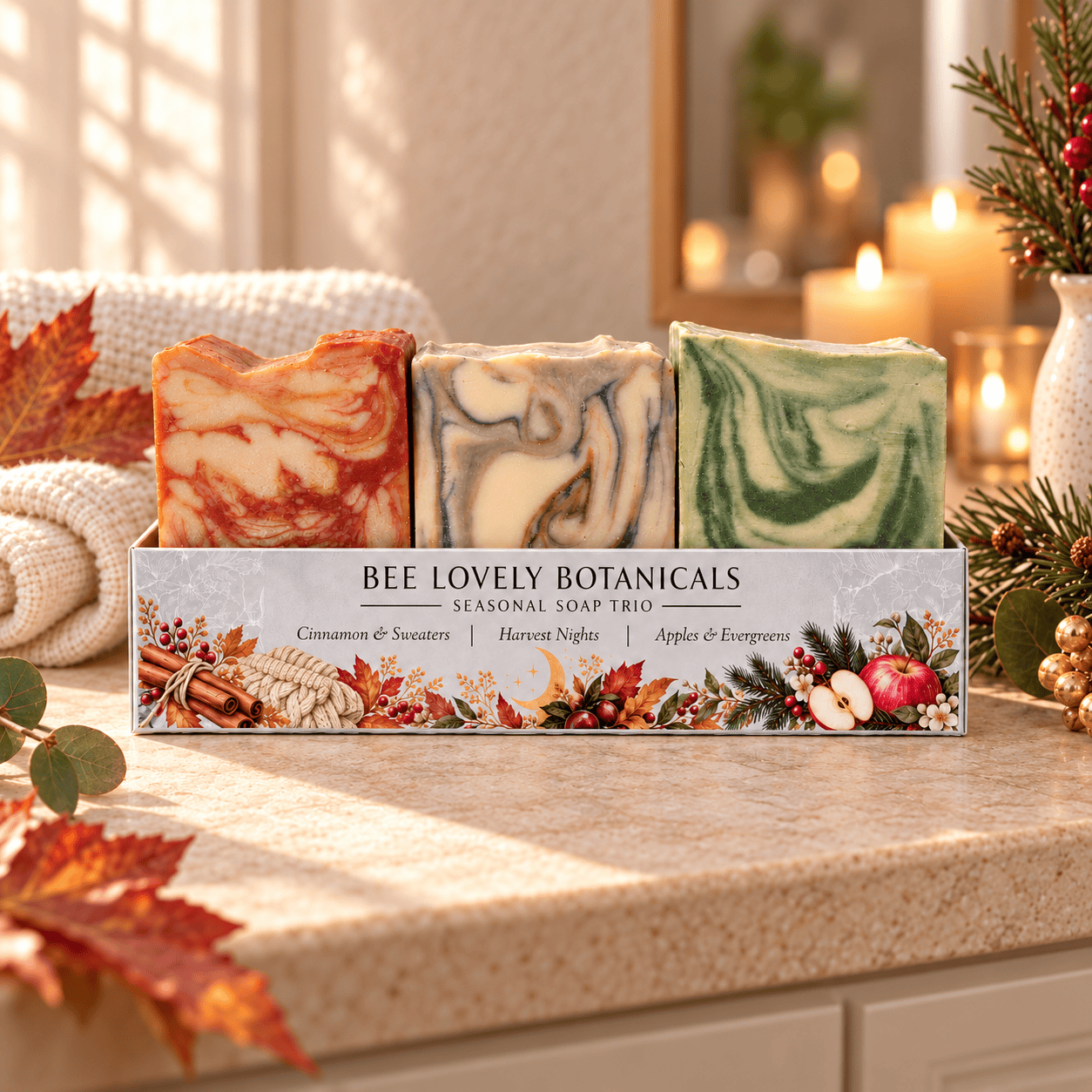 BeeLovelyBotanicals Bar Soap Seasonal Soap Trio