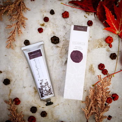Immerse yourself in the captivating aroma of our Limited Edition Fall Scent Vanilla Fig Beeswax Hand Cream. Imagine a tube of this opulent hand cream placed alongside a box of delectable honey. Let the enticing blend of vanilla, fig, and beeswax envelop your senses, leaving your hands feeling nourished and your spirit uplifted.