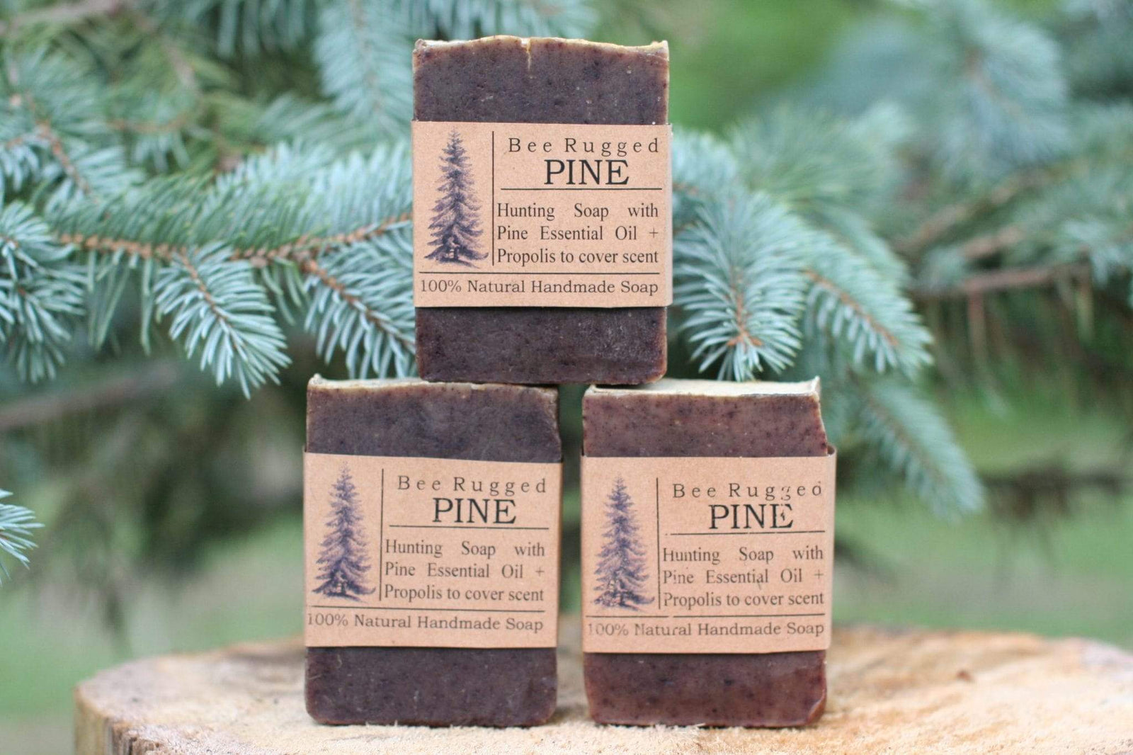 BeeLovelyBotanicals Bee Rugged Pine Bar Soap