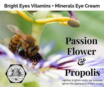 Passion flower and propolis for dark circle corrector graphic bee on flower