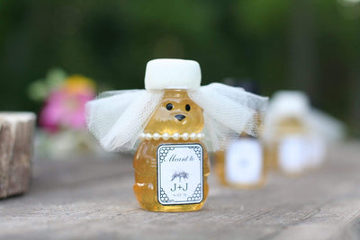 BeeLovelyBotanicals Honey Bear Bride and Groom wedding favors