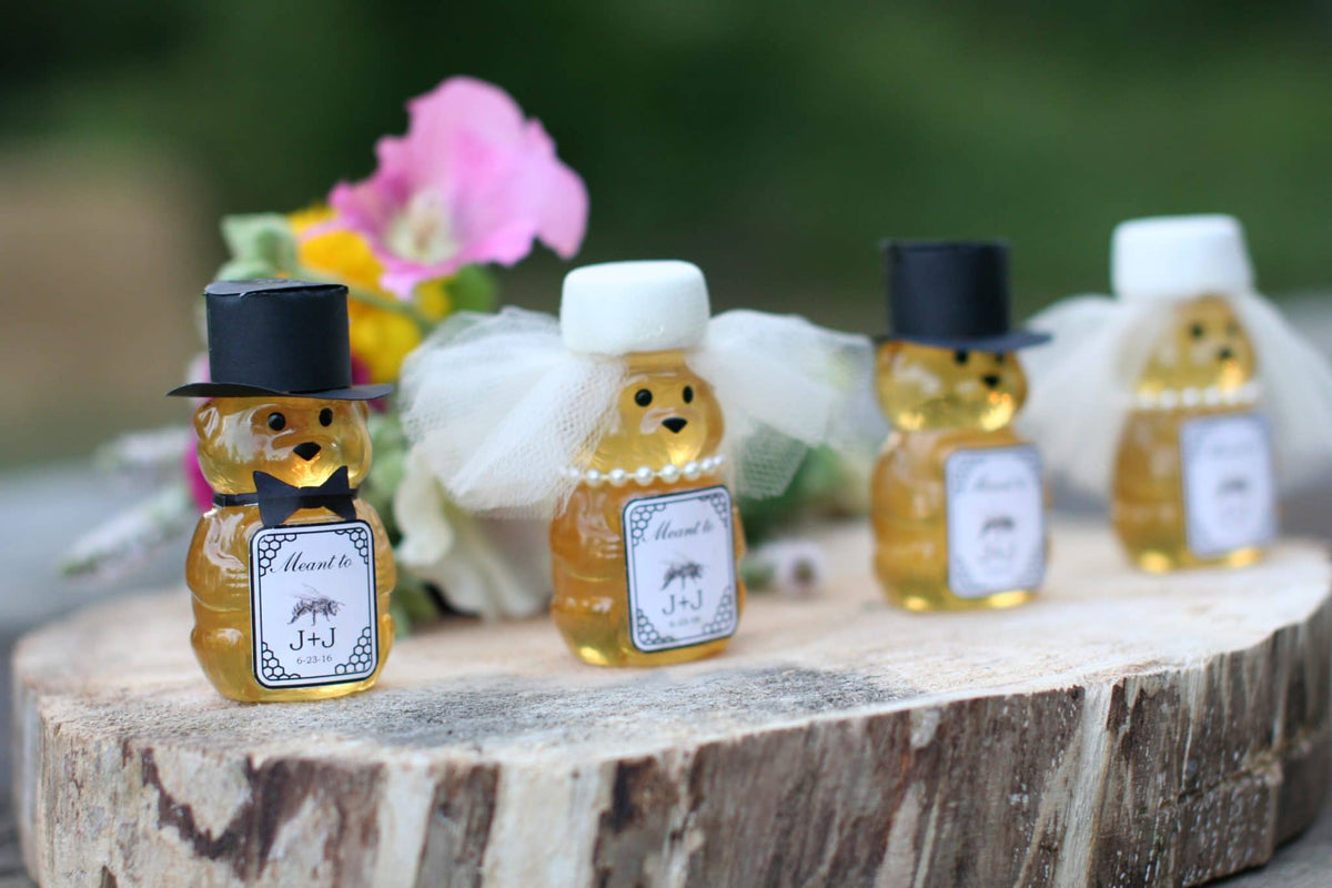 BeeLovelyBotanicals Honey Bear Bride and Groom wedding favors