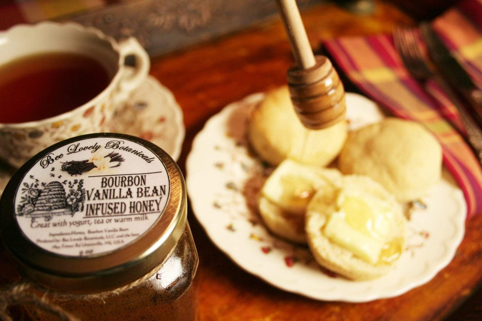 BeeLovelyBotanicals Madagascar Bourbon  Vanilla Bean Infused Honey