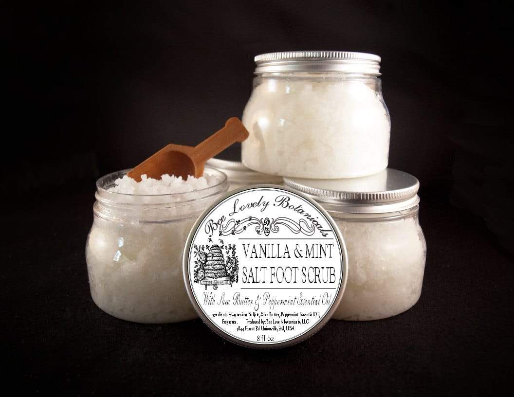 BeeLovelyBotanicals Vanilla Mint Salt + Propolis Foot Scrub
